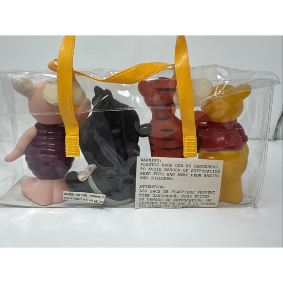 Vintage Disney Winnie The Pooh Piglet Eeyore Tigger 5” Rubber Squeaky Tub Toys 4 - Picture 2 of 9